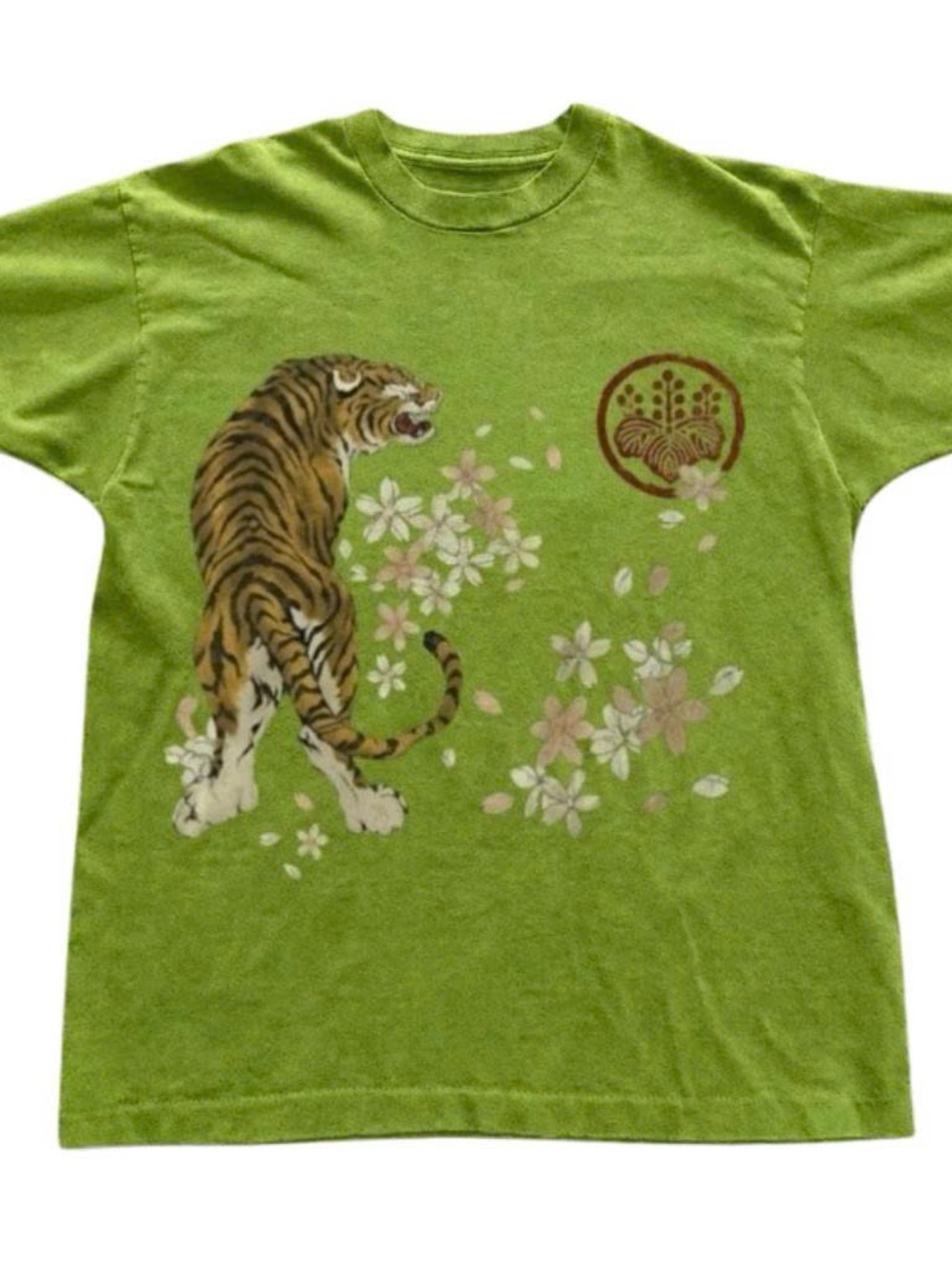 Green Tiger & Floral Graphic Tee